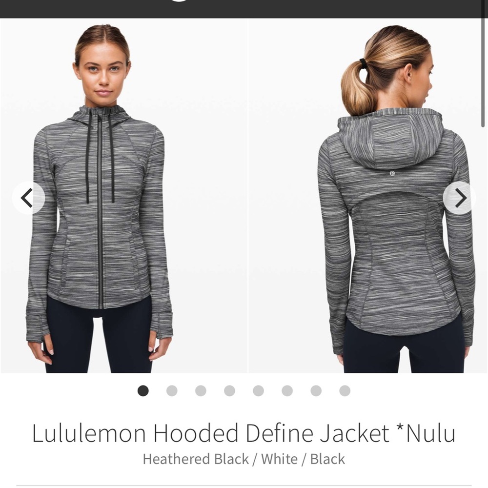 138-$65 *FREE SHIPPING* Lululemon Hooded Define Jacket *Nulu Heathered Black 4